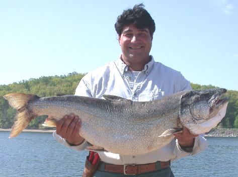 Gregory Young with his record lake trout