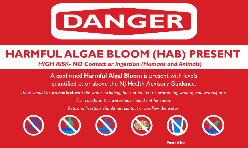 Harmful Algae Bloom Danger Sign