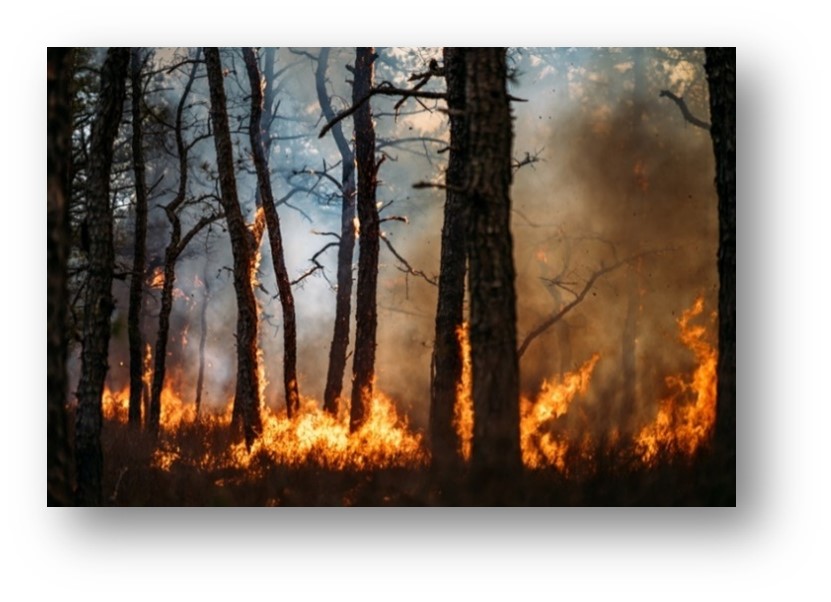 Prescribed burning at the Stafford Forge Wildlife Management Area, March 2022