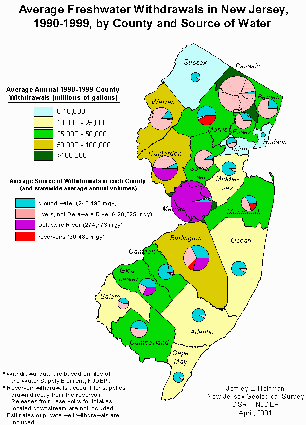 New Jersey Gis Map Njdep - New Jersey Geological And Water Survey - Dgs01-2 Relational Data  Files For Gis Display Of New Jersey Water Withdrawals