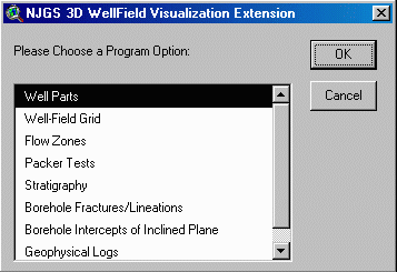3DWellField Extension Options
