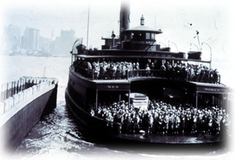 A photo illustrating the massive amount of immigrants coming in by ship and beginning their new lives via the CRRNJ Terminal.  