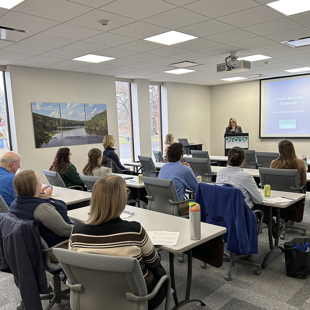 DRBC Exec. Dir. Kristen Bowman Kavanagh welcome remarks included reflections on her first year as the agency's leader. Photo by the DRBC.