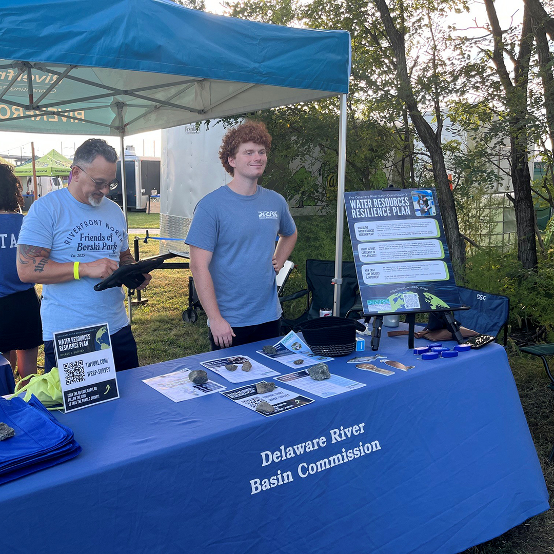 DRBC staff brought information about the WRRP to Borski Park. Photo by the DRBC.