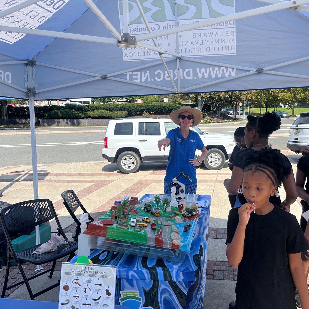 DRBC tabled with its partner SPLASH Floating Classroom at Trenton RiverFest. Photo by the DRBC.