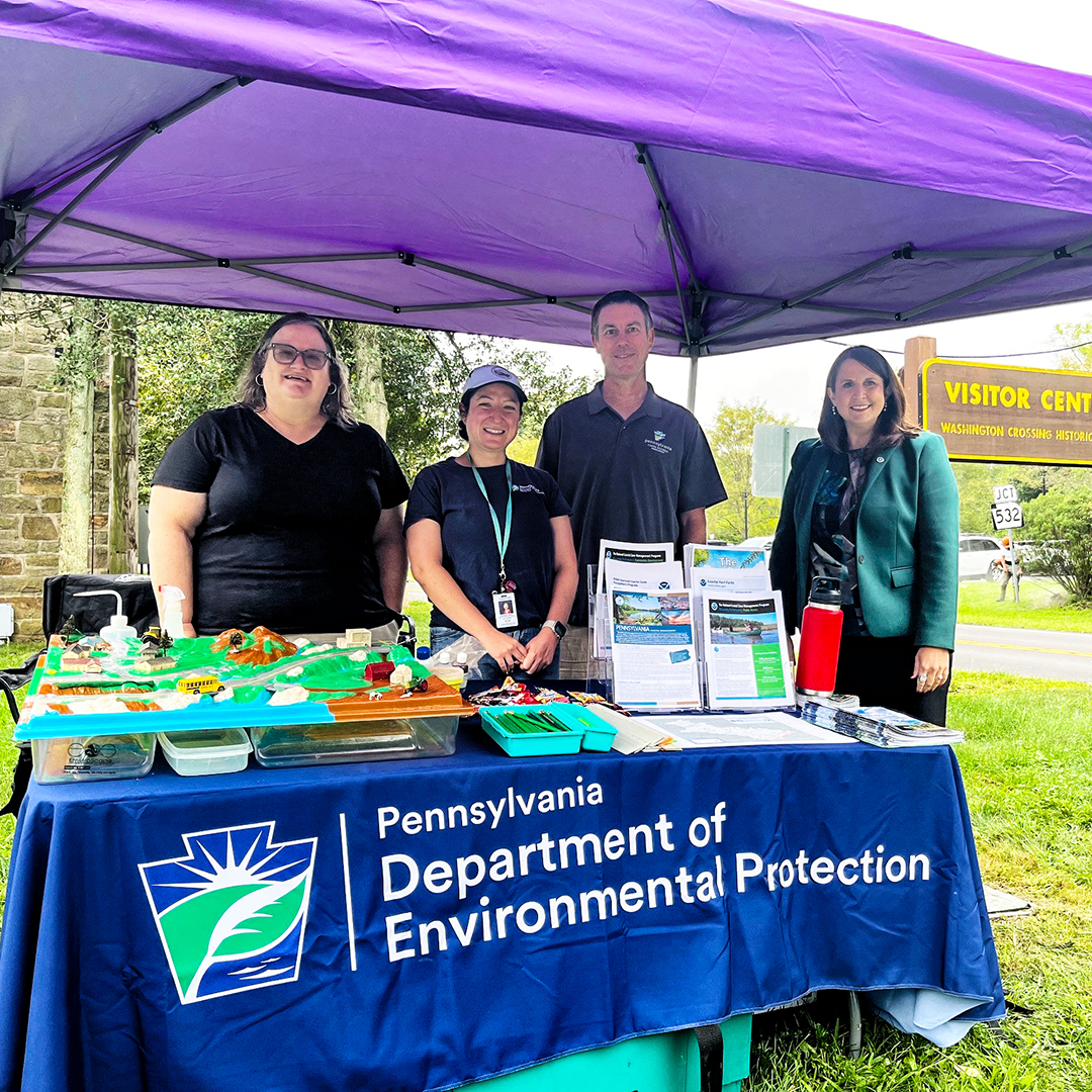 Jill Whitcomb, PADEP & current DRBC Chair (far R) poses with her colleagues at the Festival. Photo by the DRBC.