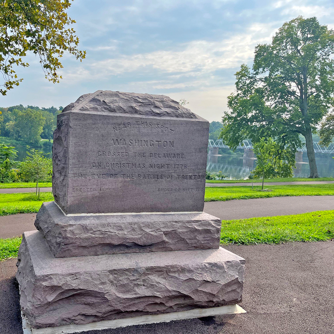 Monument marking where Washington crossed the Delaware. Photo by the DRBC.