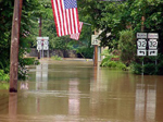 Image of a flooded street in Yardley, Pa. after the June 2006 flood. Photo by DRBC.