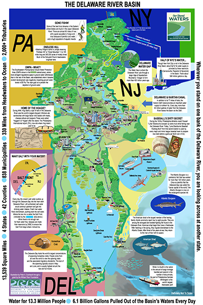 Illustrated map of the DRB. Map created by the DRBC.