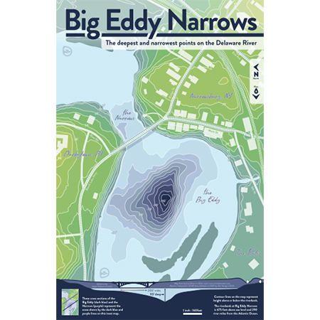 Map of the Big Eddy & Narrows at Narrowsburg, N.Y. Map by Lisa Glover.