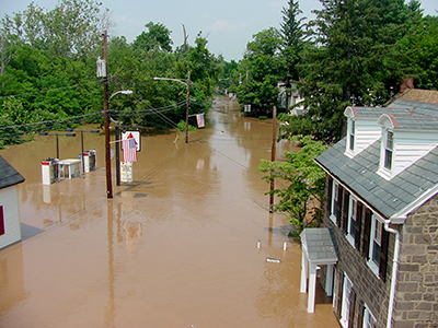 June 2006 flooding in Yardley, Pa. Photo by DRBC.