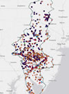 Image of interactive map of DRBC docket and permit holders.