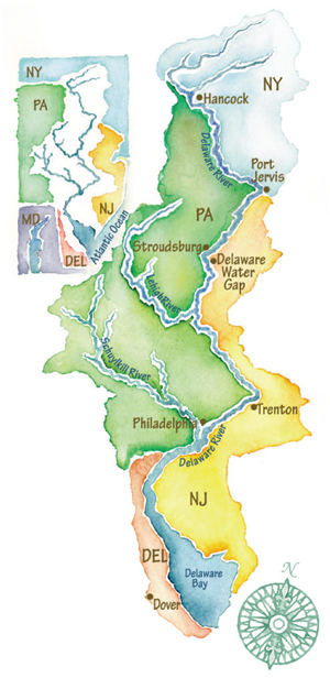 Illustration of the Delaware River Basin.