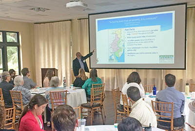 DRBC's Ken Najjar, Ph.D., P.E., presents commission water quality management programs at PEC's Southeast PA Regional Watershed Workshop. Photo courtesy of the Pennsylvania Environmental Council (PEC).