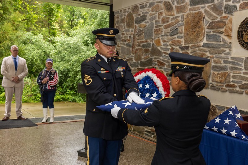 Director of Veterans Services, Robert Brennan (far left), took part in the 40th New Jersey Mission of Honor ceremony held at the Brigadier General William C. Doyle Veterans Memorial Cemetery.