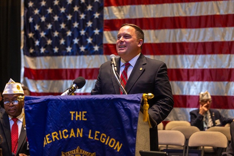Commissioner Vincent Solomeno speaking at the American Legion Department of New Jersey’s 107th Annual State Convention. 