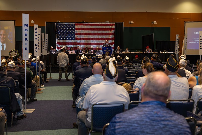 Commissioner Vincent Solomeno speaking at the American Legion Department of New Jersey's 107th Annual State Convention at Wildwoods Convention Center.