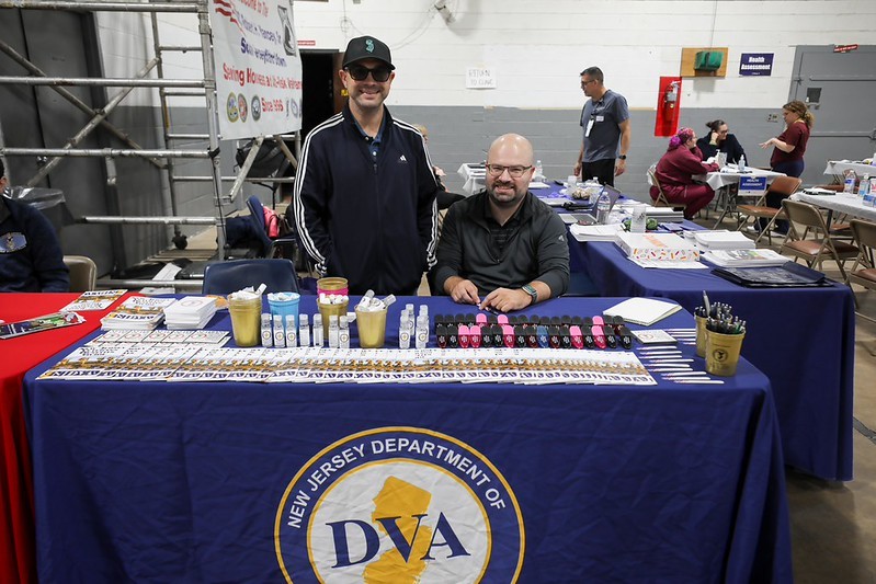 Picture of DVA staff at the booth located in the Cherry Hill Armory for 2026 Annual Stand Down.