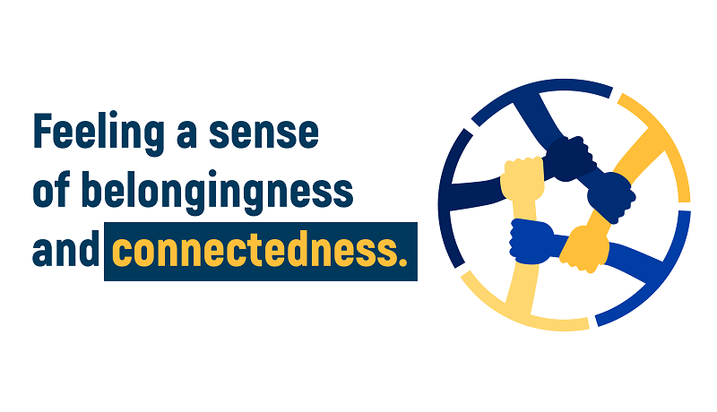 Feeling a sense of belongingness and connectedness