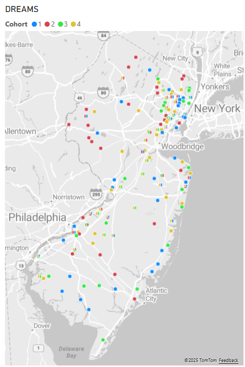Graph of Statewide DREAMS Program Cohorts 1-4 Service Provision 