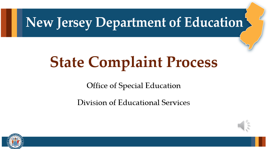 Powerpoint cover page slide with the title of the presentation and an indication that this was developed by the Office of Special Education