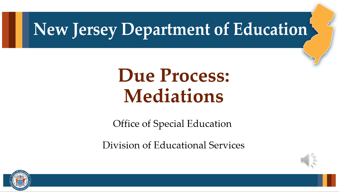 Powerpoint cover page slide with the title of the presentation and an indication that this was developed by the Office of Special Education