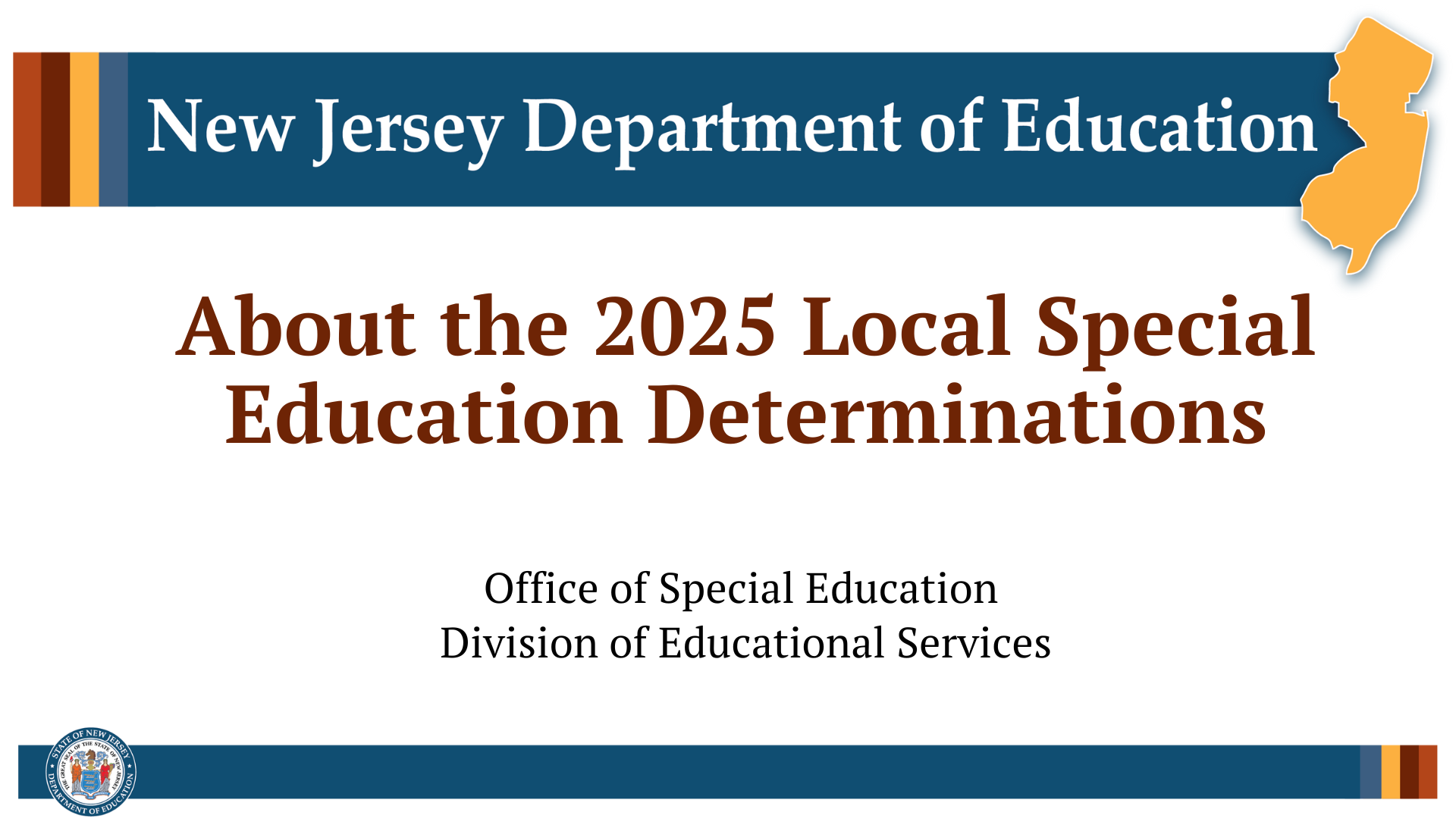 Presentation Cover Page on NJDOE template