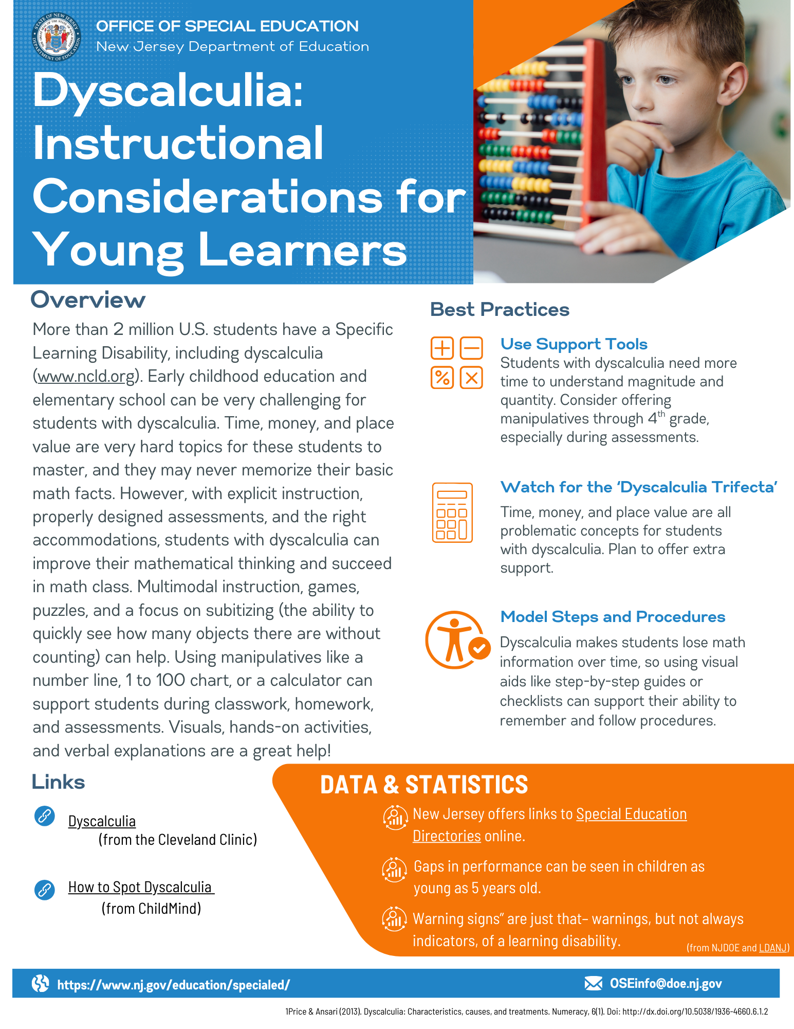 Cover page of dyscalculia resource