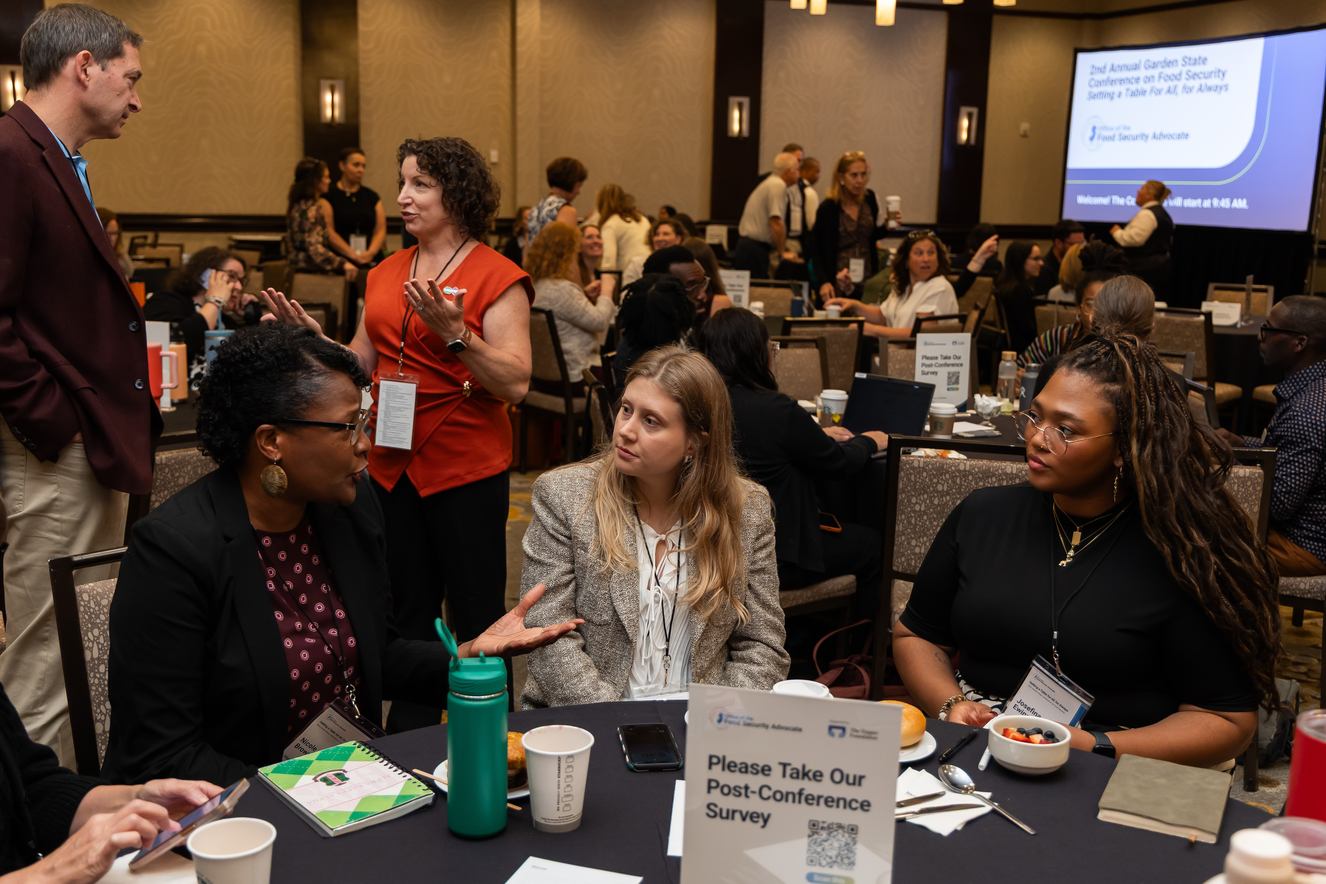 Attendees talking