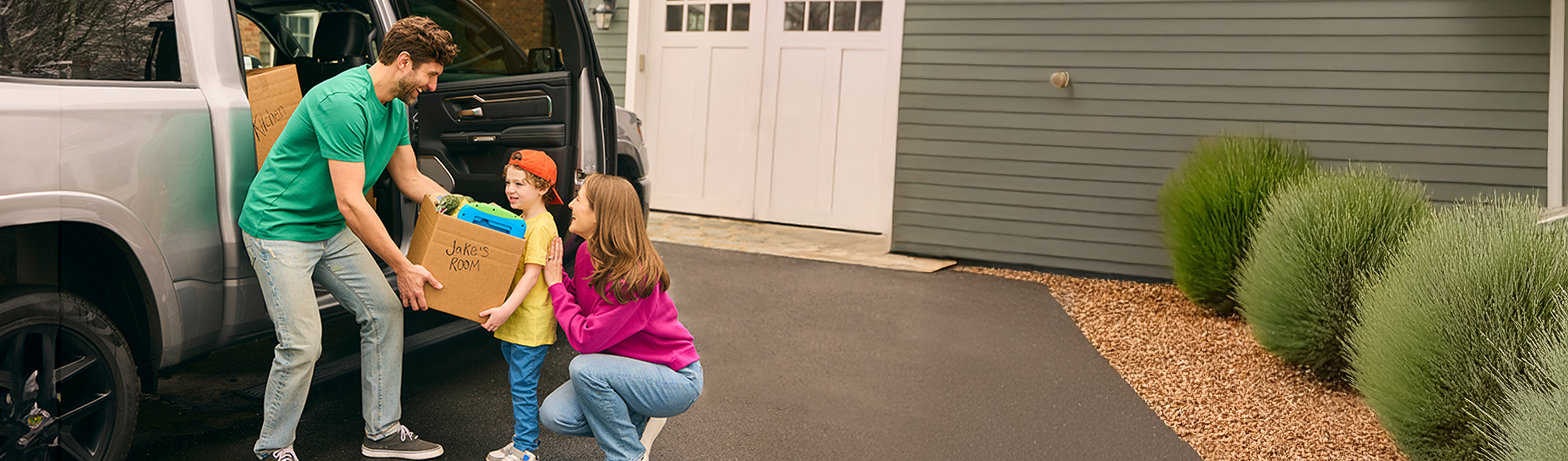 photo: family with moving boxes