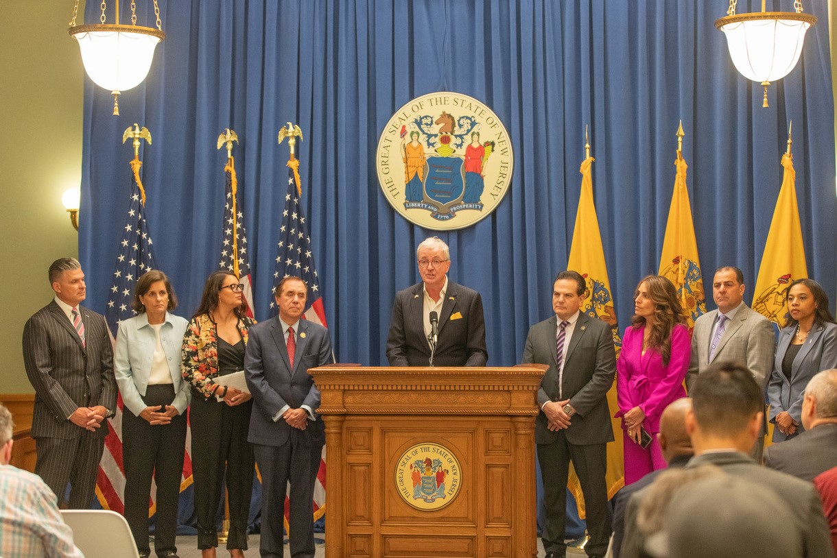 Photo: Governor Murphy is giving a speech about Signing a Fiscal Year 2025 Budget Into Law
