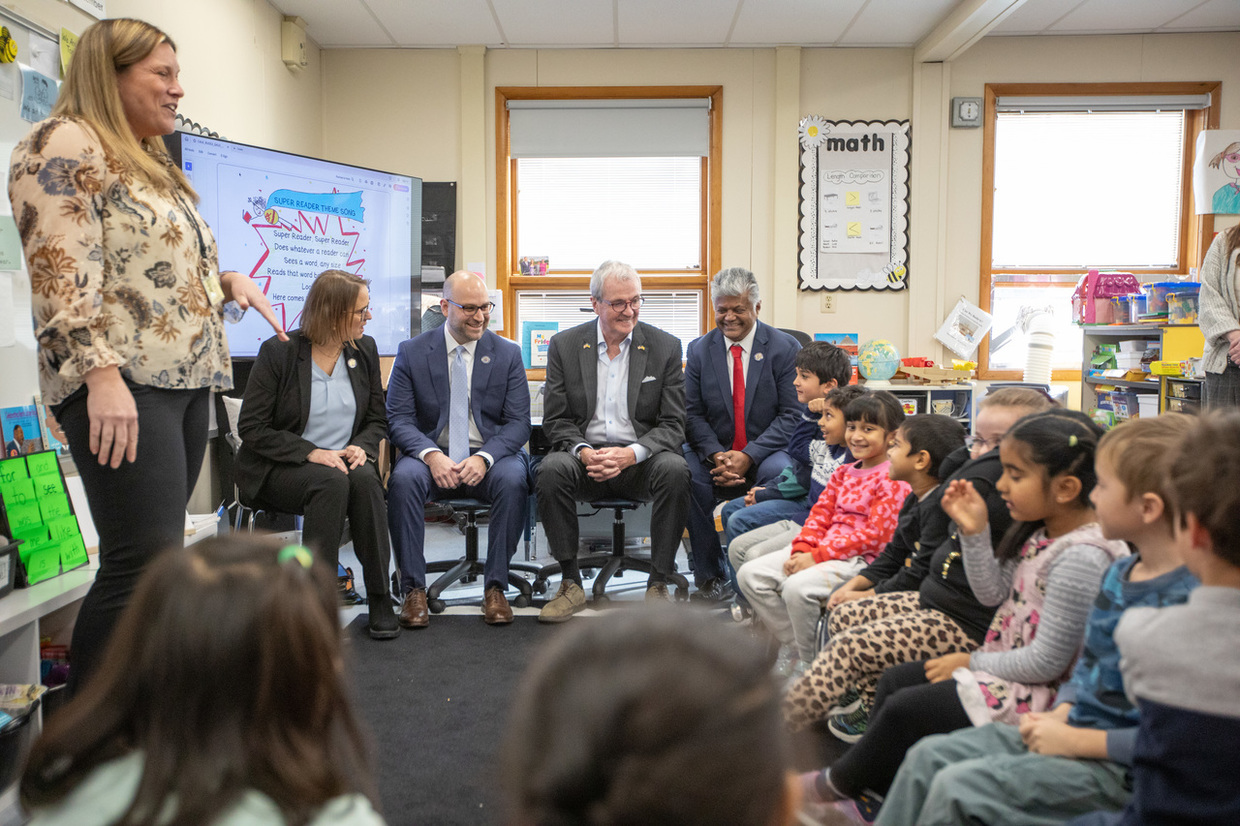 Photo: Governor Murphy in a classroom