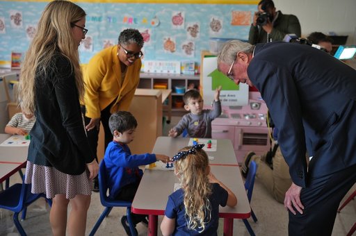 Governor Murphy in a classroom