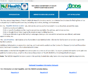 NEW Hepatitis Services Locator