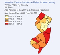 2023 Cancer Incidence Data are now on New Jersey's Interactive Cancer Mapping Site