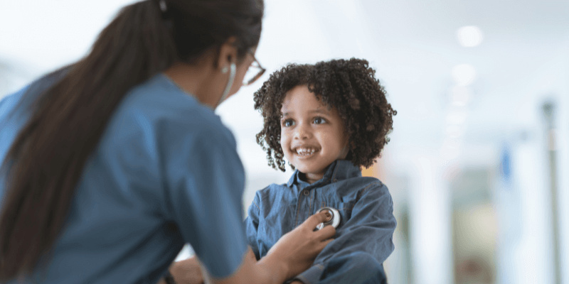 Child getting a checkup