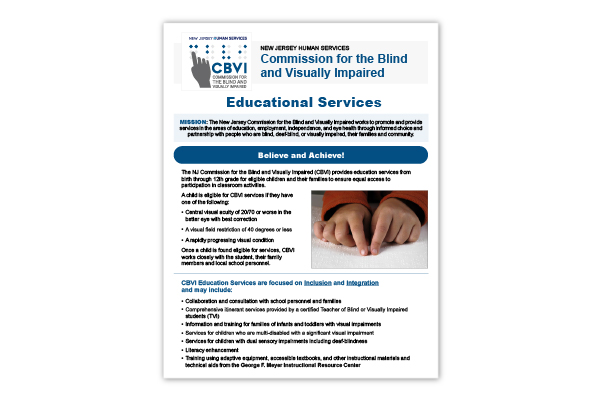 Eligibility, Services and Programs Description PDF brochure front page