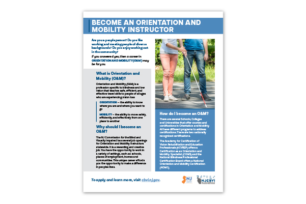Orientation & Mobility Specialist Recruitment brochure front page