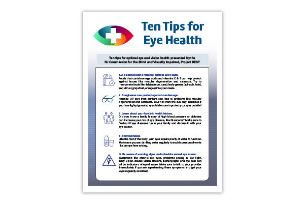 10 Tips for Eye Safety brochure front page