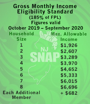 NJSNAP Eligibility Standard 2018-19