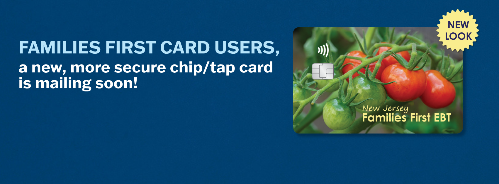 New NJ Families First EBT card with chip/tap technology
