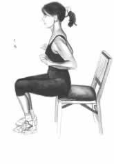 Picture of exercise: woman sits on the chair