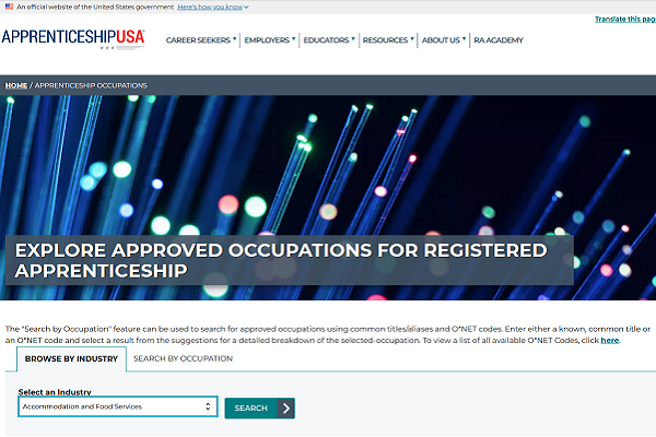 screenshot of website