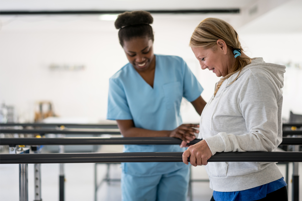 woman doing physical therapy