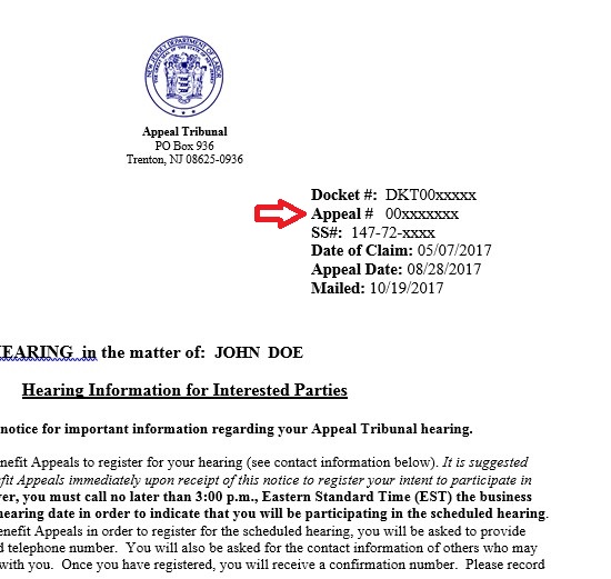 hearing notice letter sample