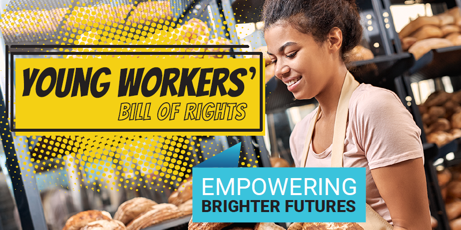 screenshot of the young workers' bill of rights' printable card