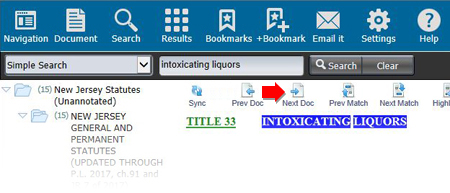 Click on “Next Doc” which will bring up the text of Title 33. Scroll through Title 33 by clicking on “Next Doc” until you access the section you are seeking