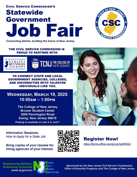 Job Fair flyer with event details and photo.
