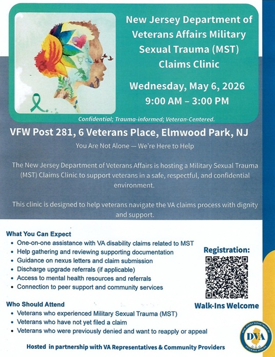 New Jersey DVA Military Sexual Trauma Claims Clinic