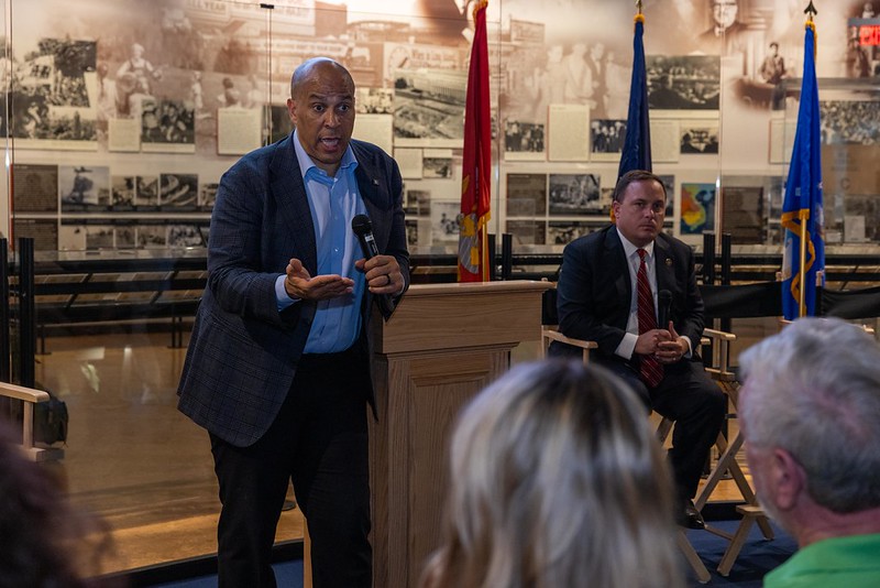 Senator Cory Booker speaks at Veterans Town Hall